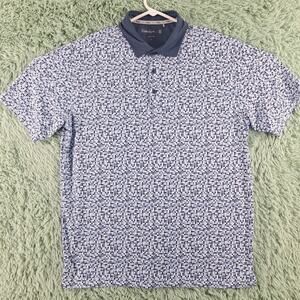 Walter Hagen 11 Golf Polo Large Geometric Blue Athletic Performance